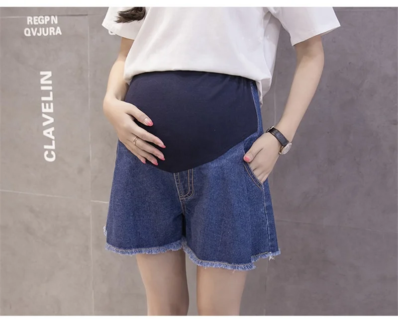 
Summer thin section casual denim edging pregnant women pants 