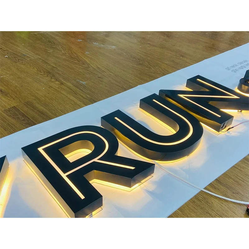 Stainless Steel Channel Letters Making Advertising Word Sign Led Logo Design Backlit Led Letter Sign For Store