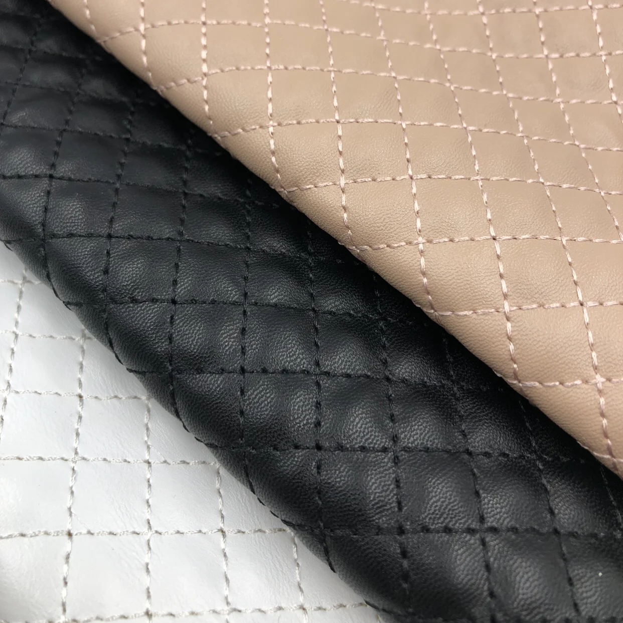 2021 high quality  handbag shoe artificial PU material diamond quilted synthetic leather