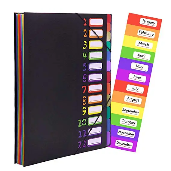 Multipurpose waterproof expandable file folder with elastic strap closure for daily filing and storing of document