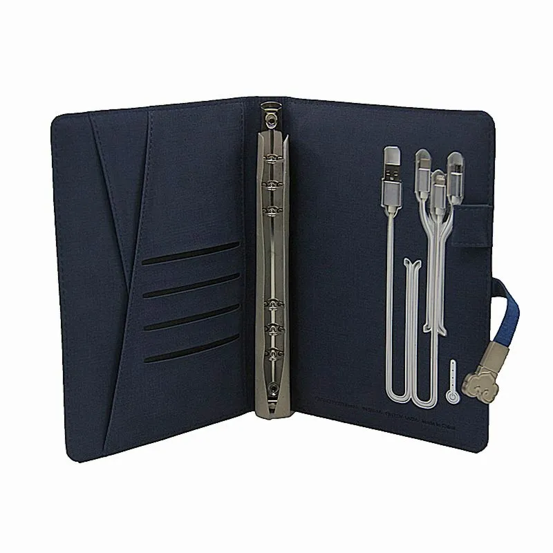 Customized Office Business Usb Flash Drives Innovation Magnetic Power Bank Wireless Charging Notebook