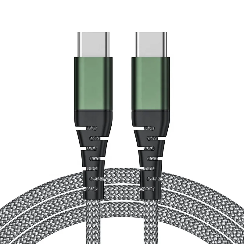 cantell New design 100W Type C Cables 5A Metal USB Data Charging Cable 3A 60W Android Nylon USB Cable For ios Laptop Mobile
