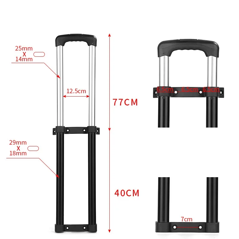 Telescopic Luggage Trolley Draw Bar For Suitcase Factory Wholesale Suitcase Parts Retractable Luggage Trolley Handles