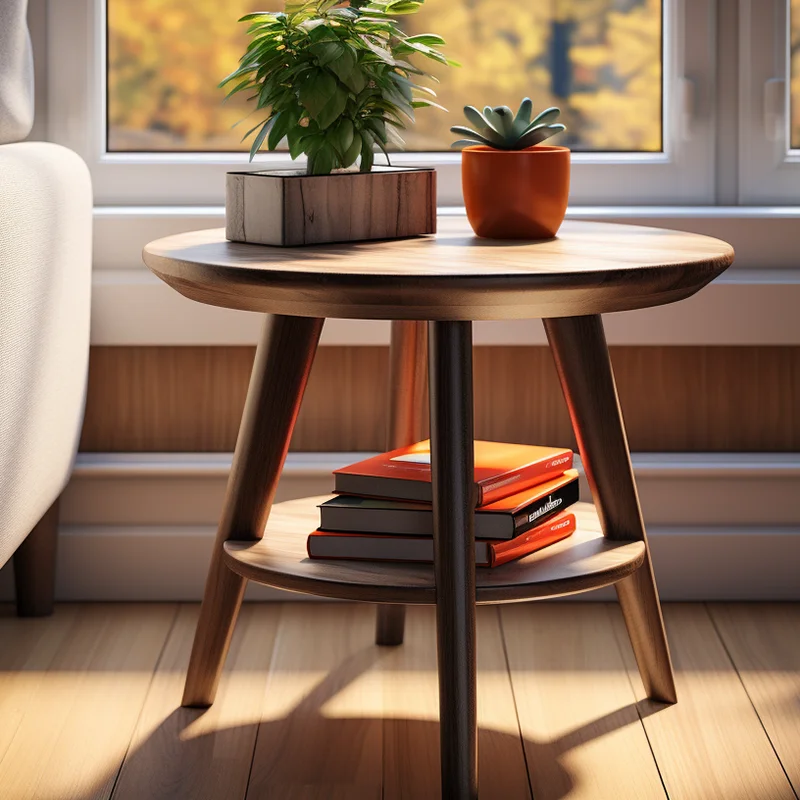 Mrs Woods Hot Sale High Quality Nature 100% Oak Stand Side End Table for Living Room Bedroom