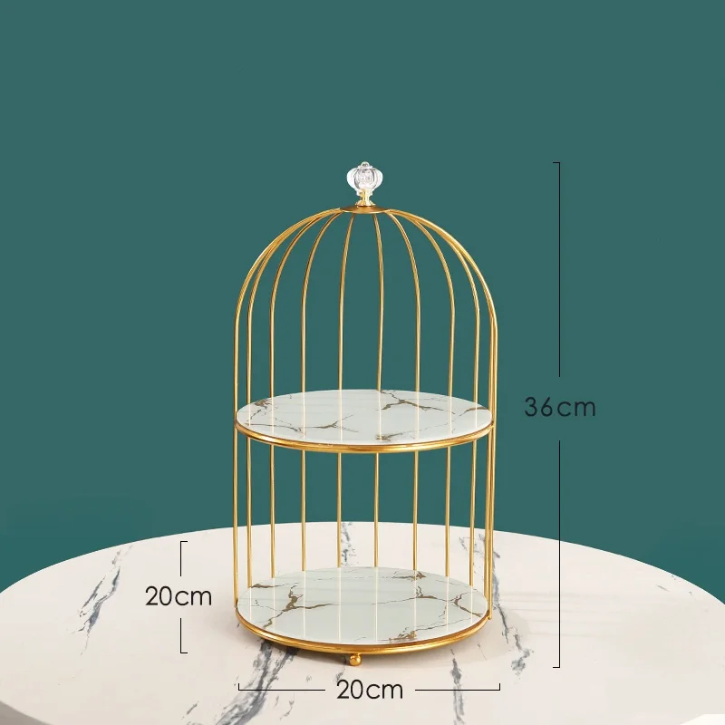 Home Storage Minimalist Half Bird Cage Marble Cosmetic Storage Rack Dresser Rack Wrought Iron Shelf For Bathroom Bedroom Kitchen