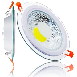 New Arrivals Recessed Spot 6W Anti Glare COB Downlights Die casting Aluminum LED glass panel down light For Bedroom Living Room