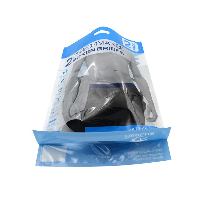 Custom Logo Socks Stand up Pouch Packaging Bags T Shirt Packaging Clothing Garment Underwear Apparel Clothes Plastic