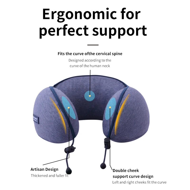 Newest Design Customized U-Shaped Neck Pillow Travel Nap Sitting Sleeping By Car Memory Foam Travel Pillow