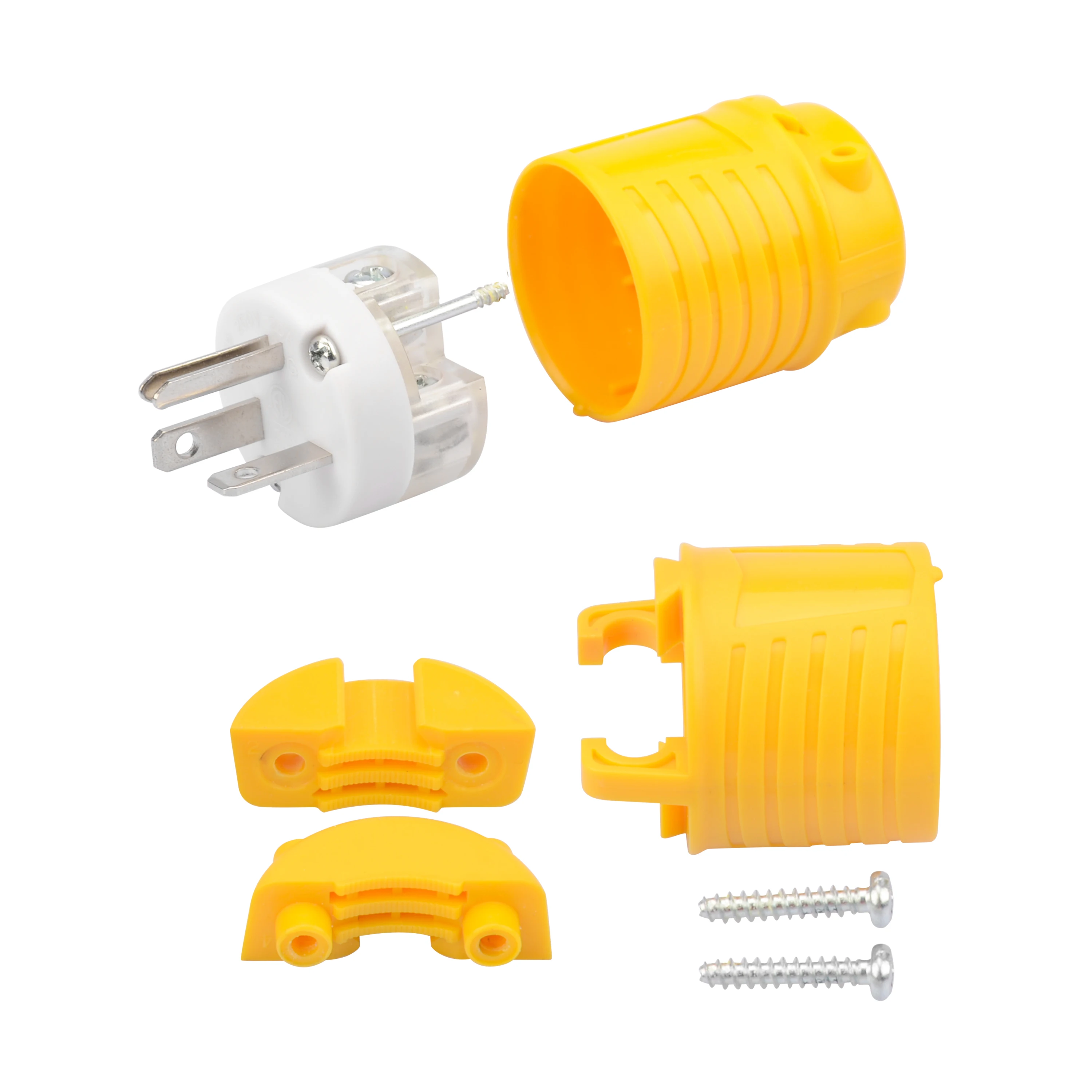 NEMA 6-20P Straight Blade Replacement Plug Connector Male Extension Cord Ends 20A 250V 2 Pole 3 Wire Grounding, ETL Listed