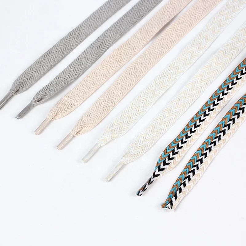 Width 8mm Flat Shoelace Fashion Wholesale Manufacturer Plastic Tip Custom Shoe laces For Shoes