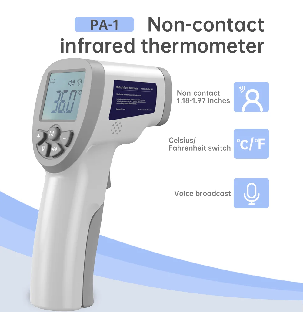 Forehead Thermometer Digital Infrared Gun Non-contact Laser Body Adult Temperatuere Test Thermometer