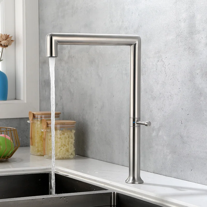 New design square round tube cold and hot water mixing bathroom basin faucet kitchen sink  faucet