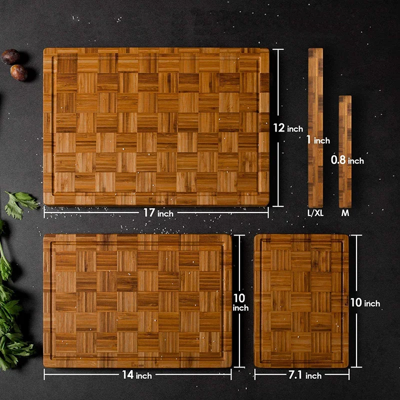 
Personalized Custom Extra Large Bamboo Cutting Board Chopping Boards with Juice Groove Organic 