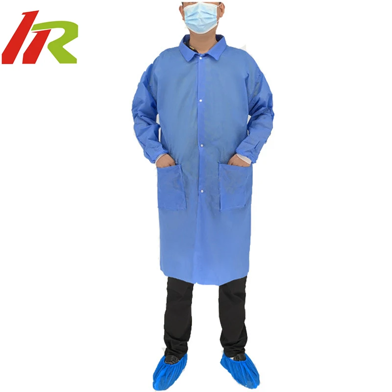 Wholesale Cheaper Customized Pockets Latex Free Individual Package Adult Disposable Lab Coat White Lab Jackets
