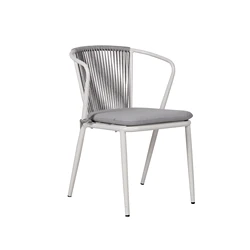 Винтажные стулья из ротанга в промышленном стиле с металлической алюминиевой рамой и плетеными веревками и подлокотниками, кресла, обеденные стулья, стулья для ресторана