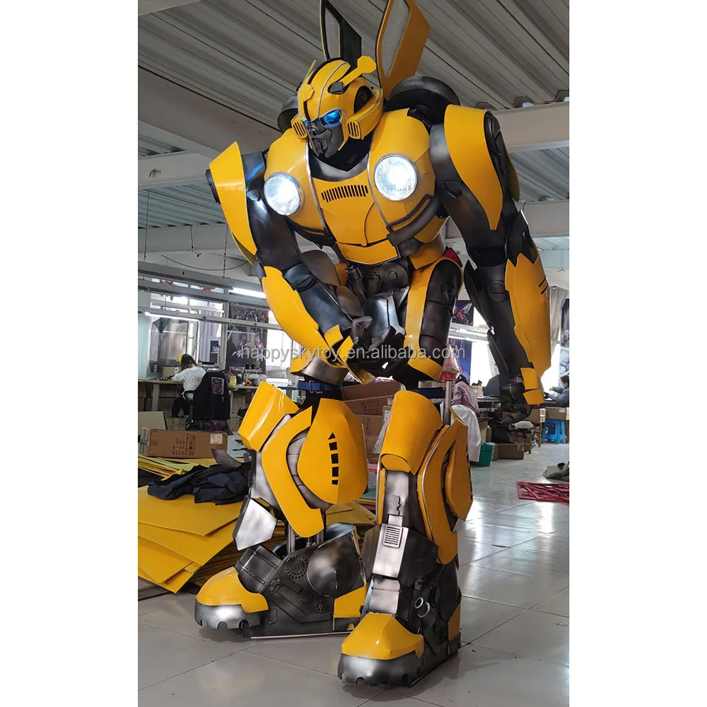 Factory customized hot sale wearable adult men street show stilts giant EVA LED robot costume party performance suit