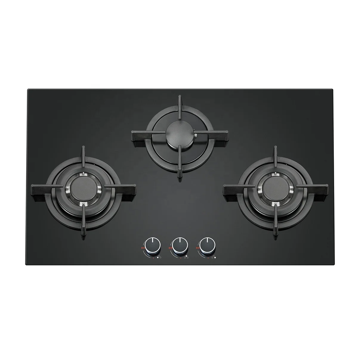 Good quality 3 gas ring burner glass built in gas stove