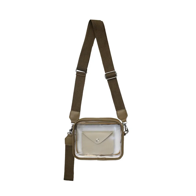 2022 New Style Girls PVC Handbag Fashion Trend Diagonal Span Shoulder Bag Transparent Square Jelly Bag Purse PVC leather bag