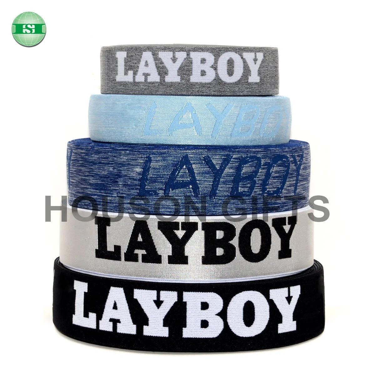 Custom logoSoft nylon jacquard elastic band