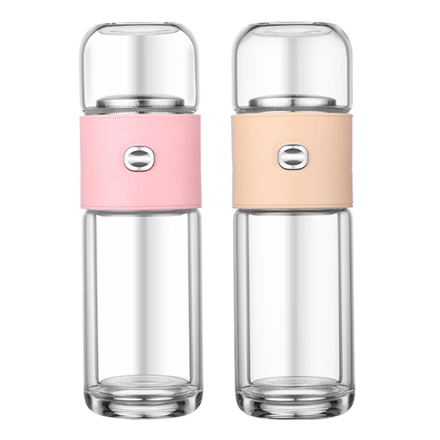 
Best Selling Double Wall Customized Logo Square Shape Glass Water Bottle 