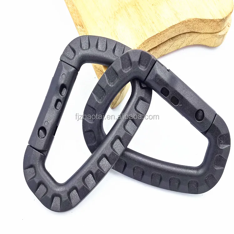 Plastic keychain/bag spring hook snap carabiner clip Tactical buckle