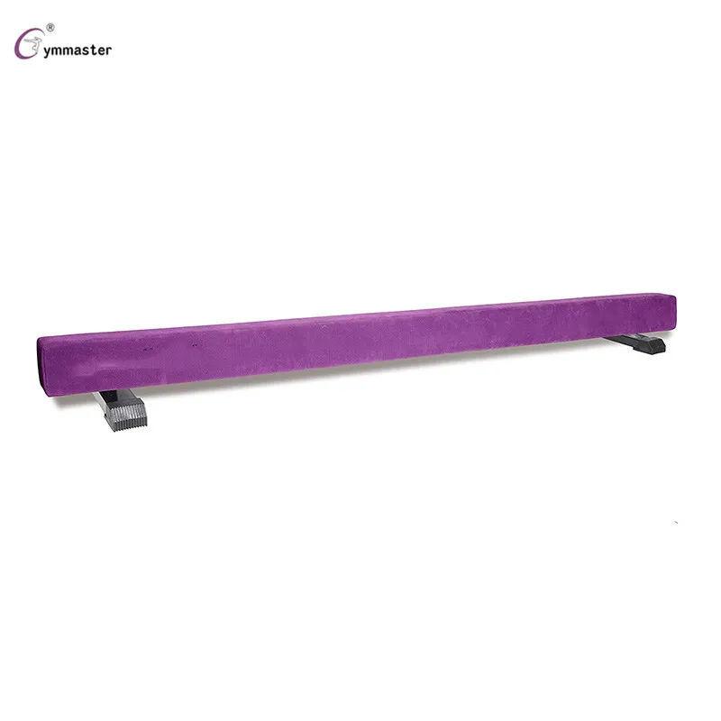 8FT wood core gymnastics adjustable balance beam with suede cover for kids training