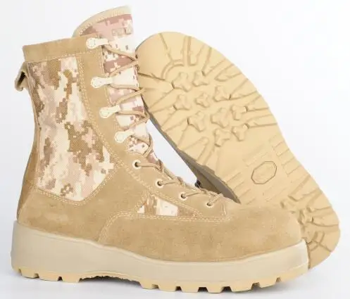 Lace up waterproof outdoor beige army military desert boots SC-6663