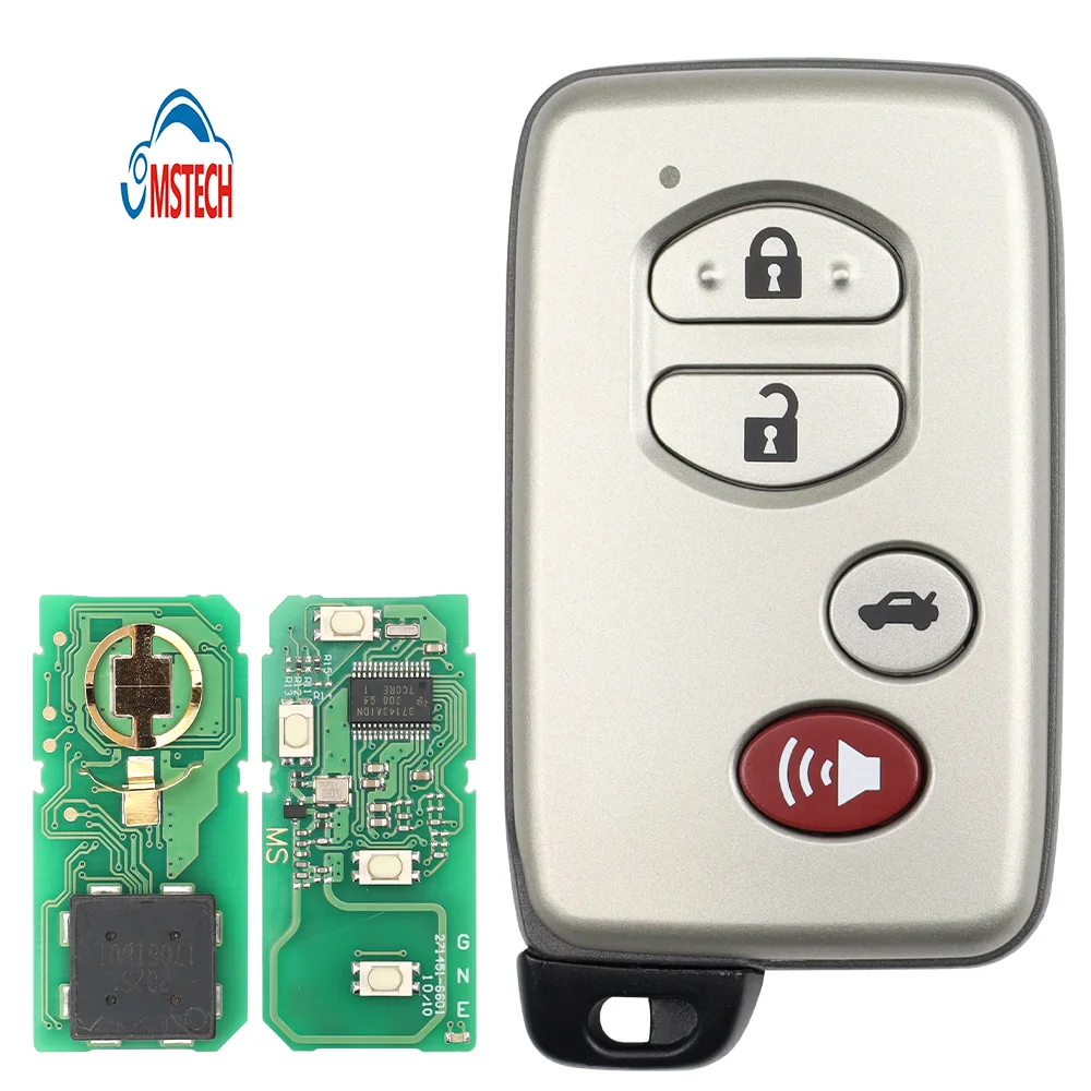 MS 3+1Buttons FCCID HYQ14AEM/HYQ14AAB Board GNE 6601 Smart Car Remote Key for Toyota Vehicle Replacement Blank Fob