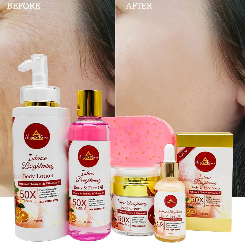 OEM Custom Natural Organic Beauty Products Skin Whitening Cream Exfoliating Handmade Soap Korean Tomato Skin Care Set For Women