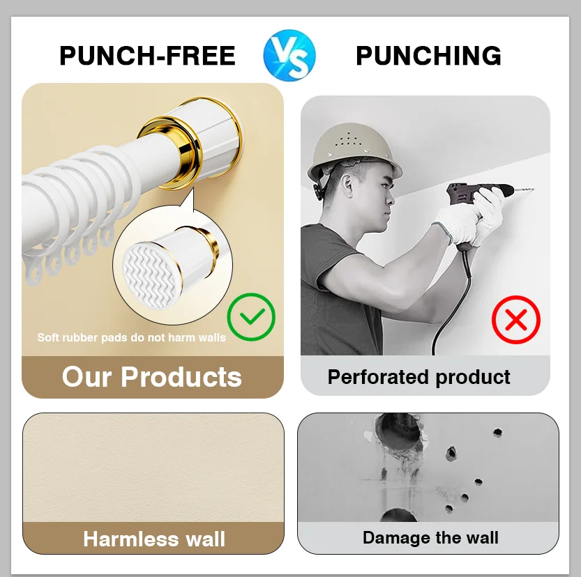 ARODDY Cheap 1.6-2.5m Smart Roman Adjustable Extendable Curtain Rods and Rails for Windows Metal Curtain Poles Tension