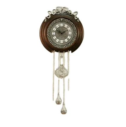 Wall Clock Wood Popular old Style Wooden Antique Decorative Corded Telephone