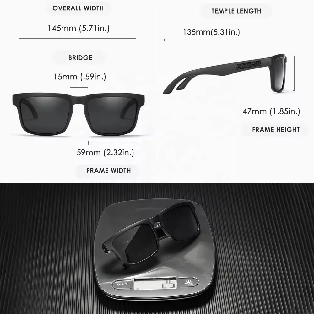 KDEAM 2024 High Quality 3D Logo Rectangle Polarized Driving Men Sunglasses Fashion Outdoor Sport Women Sun Glasses KD332