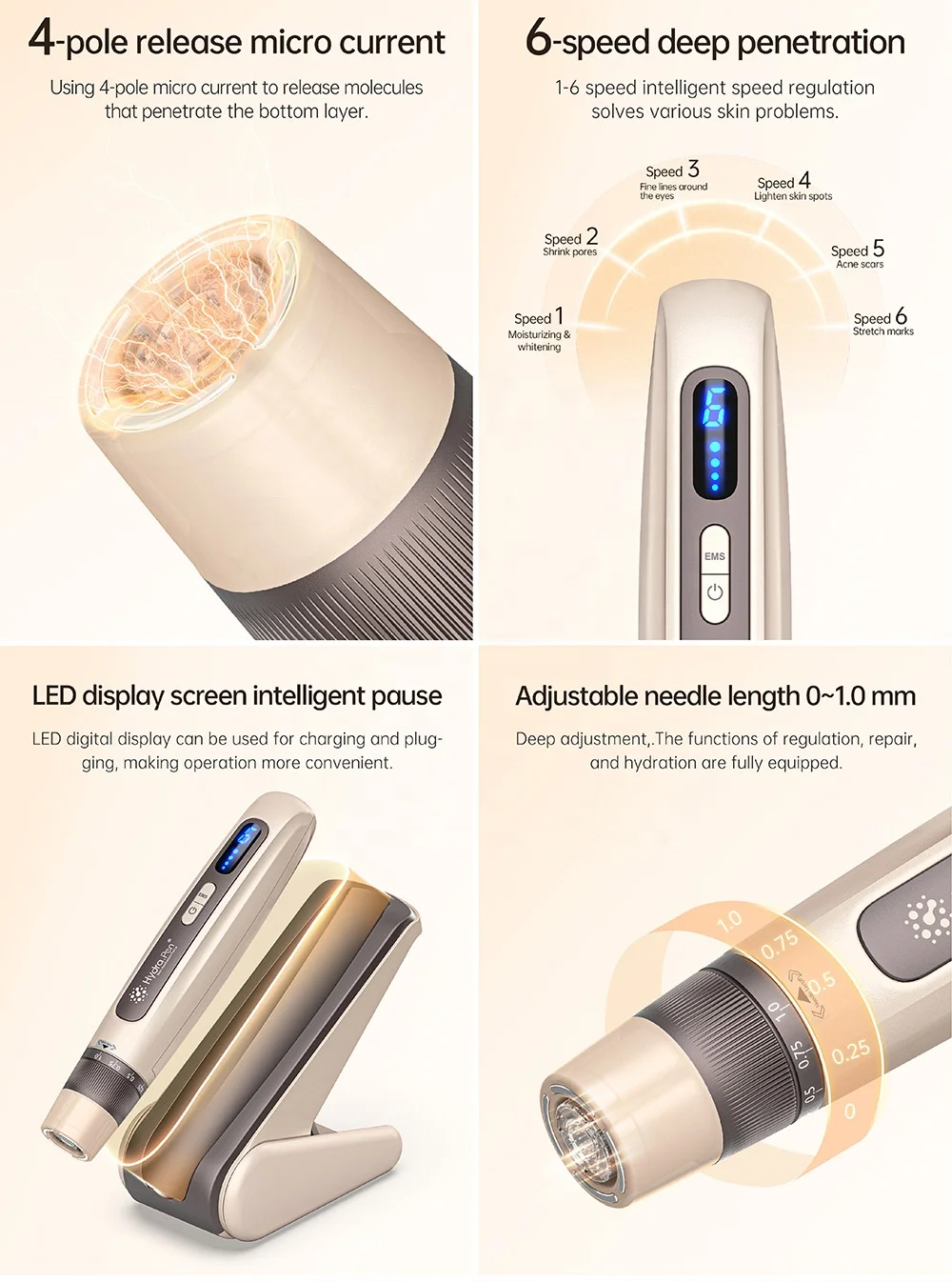 New Arrival EMS Pen Rechargeable Microneedling Device with Replaceable Needle Cartridges for MesoTherapy