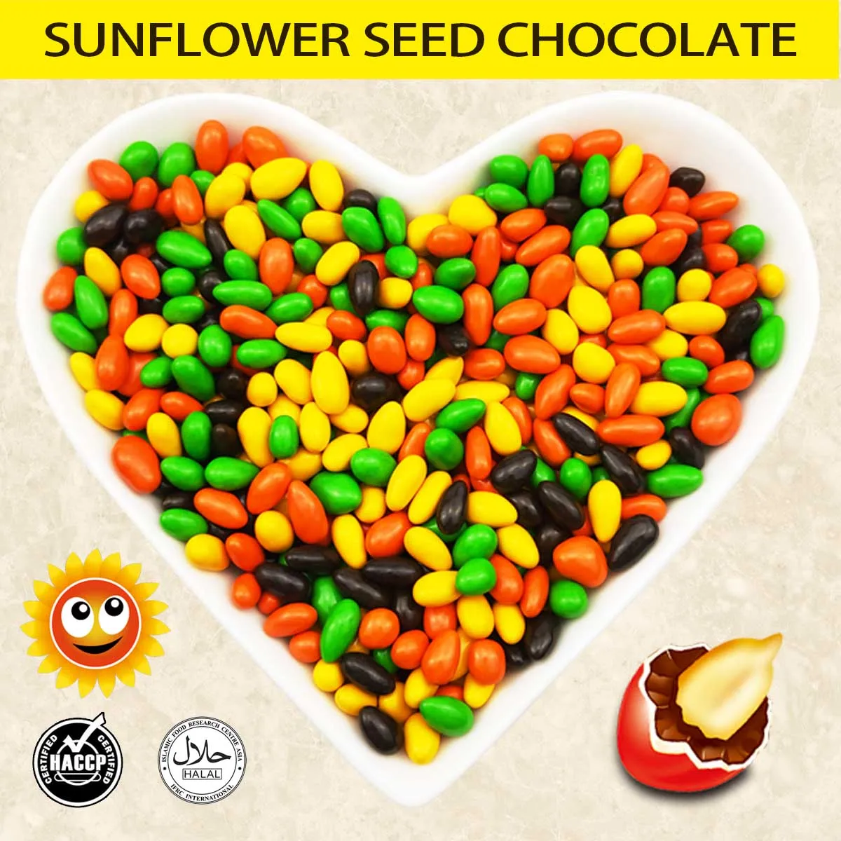 green and blacks chocolate Bulk candy Colored small oval shaped chocolate coated sunflower seeds 3