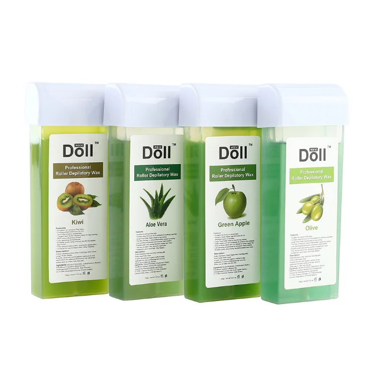 Wholesale depilatory painless wax roller cartridges 100ml Roll on Wax Cartridge for Hair Removal
