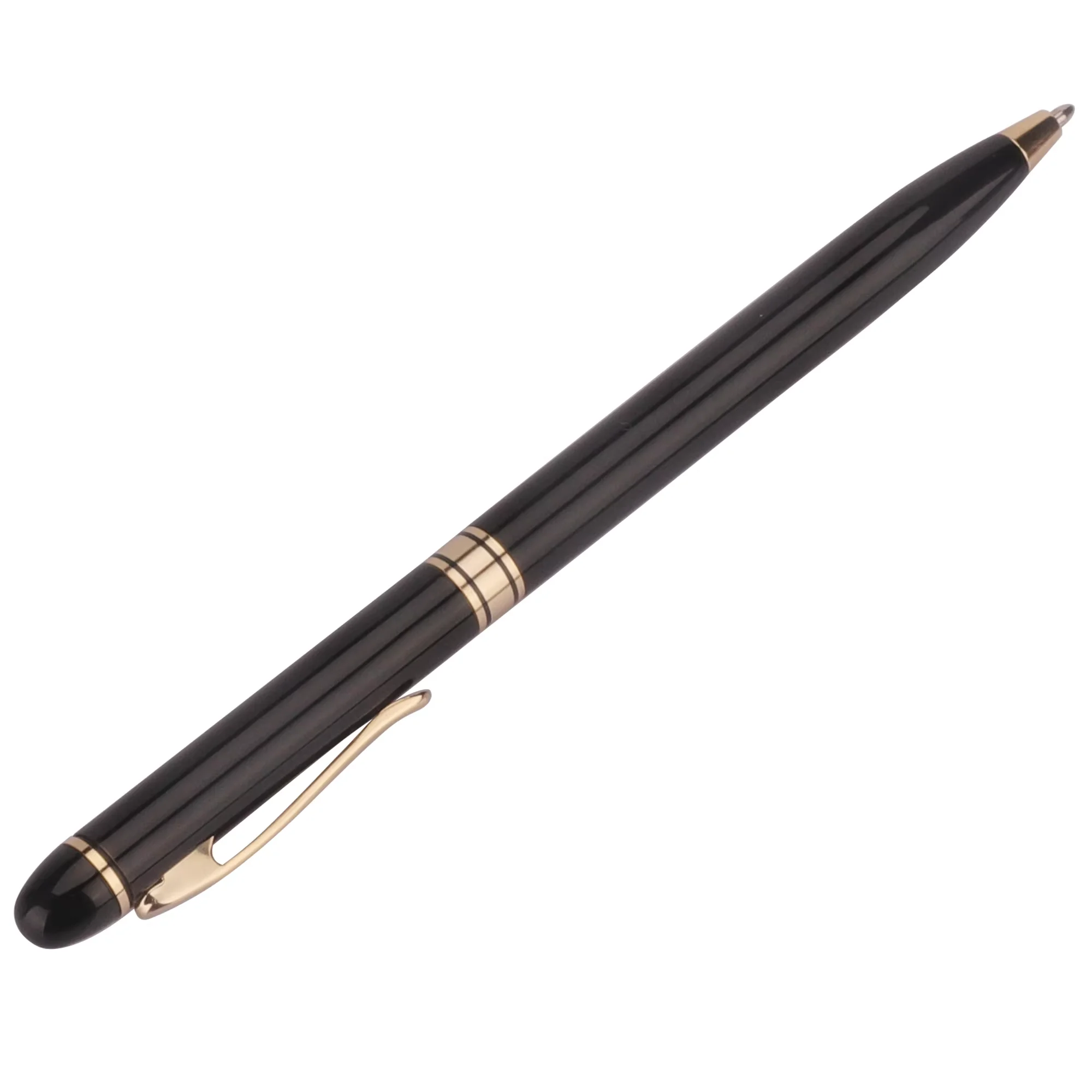 Newest Handmade Heavy Gloss Black Lacquering Ballpoint Pen with Golden Clip For Men And Women
