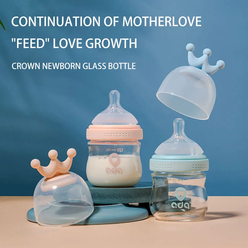 Лидер продаж новая стеклянная бутылочка для кормления детей 120 мл с натуральным каучуком