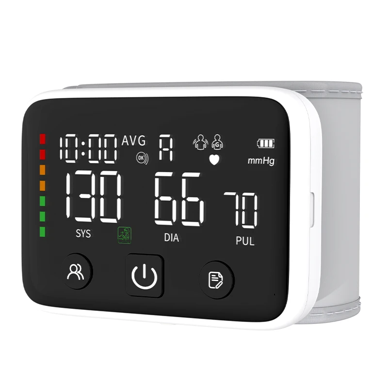 Portable Automatic LED Display Smart Sphygmomanometer Tensiometro Rechargeable BP Monitor Digital Wrist Blood Pressure Monitor