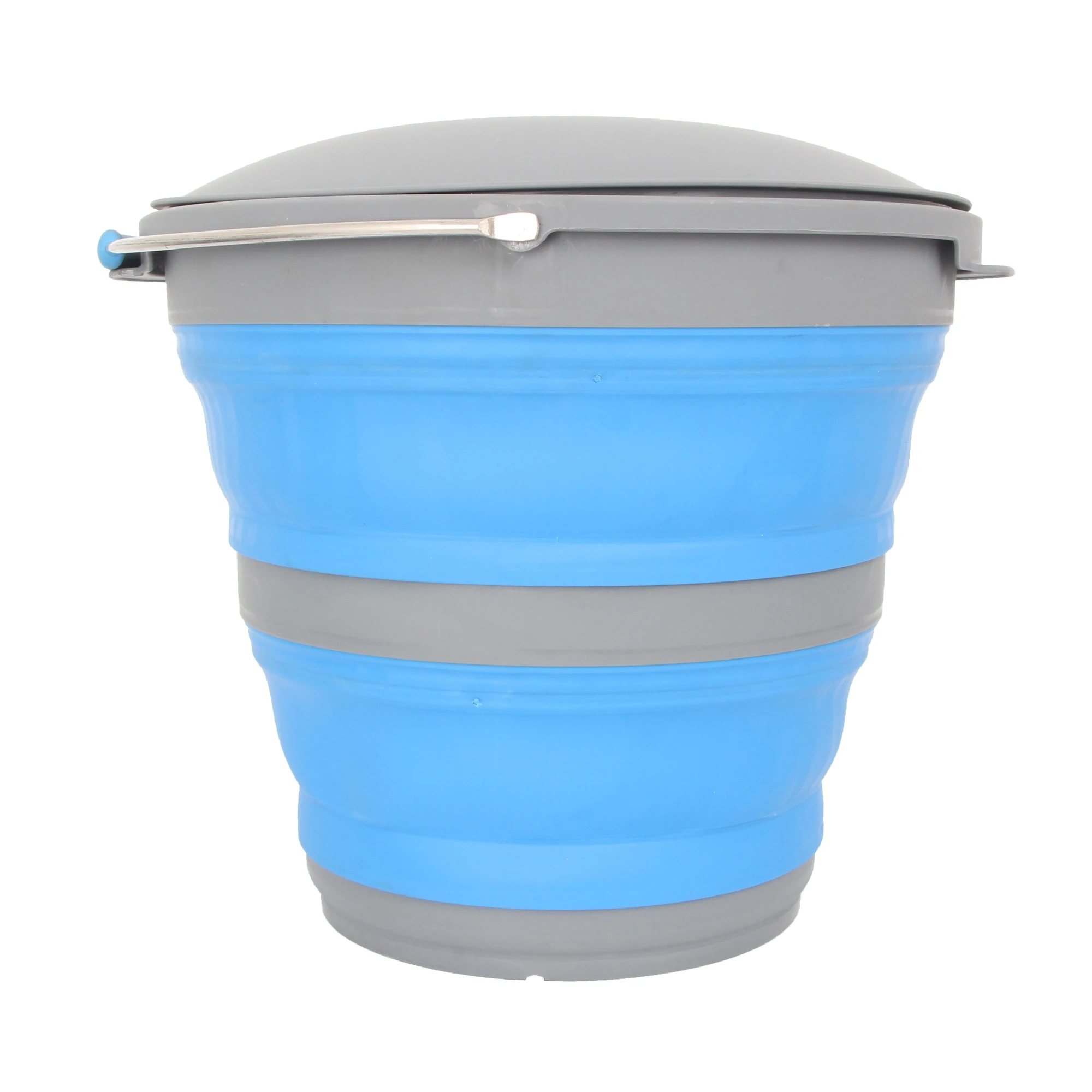 New Portable Round Collapsible Bucket Outdoor Fishing Camping Silicone Buckets 10L Water Folding Bucket with Lid