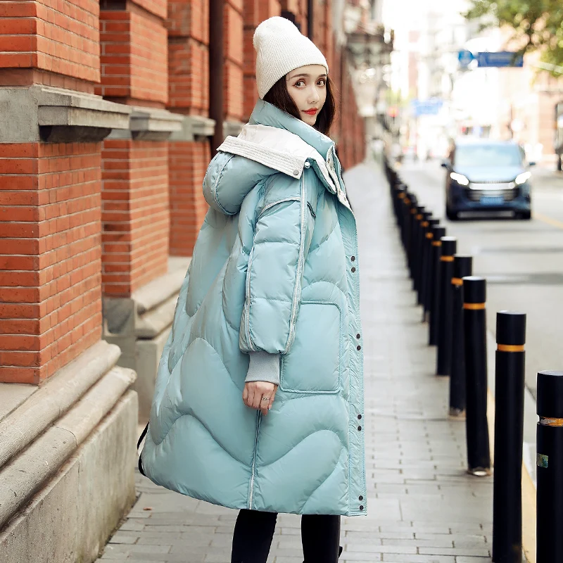 High Quality Thick Reversible Long  White Duck Down Coats Unisex Down Jacket