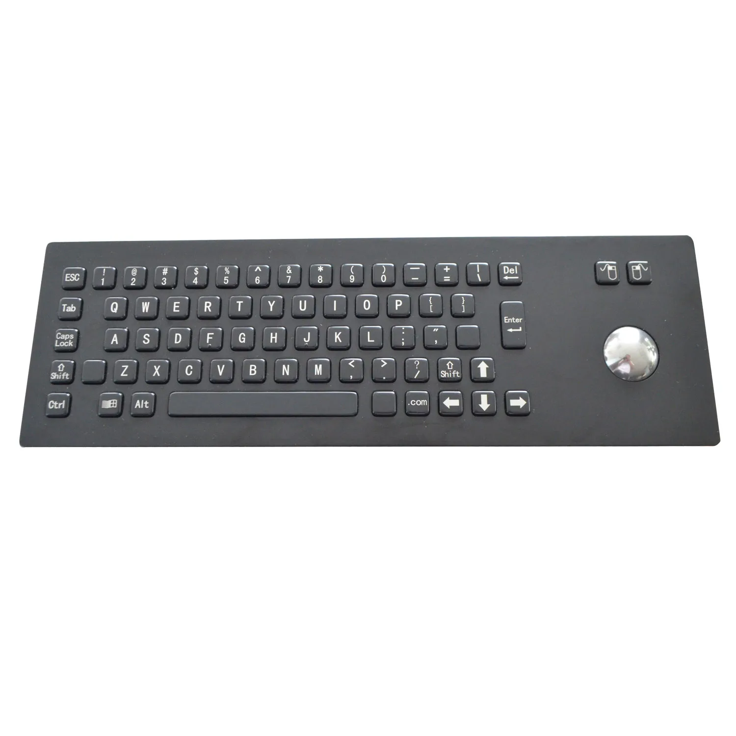 USB stainless steel metal keyboard with trackball