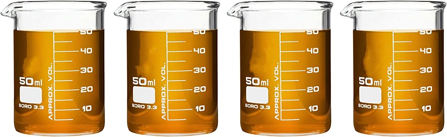 50ml 100ml 250ml 500ml 1000ml 3.3 Borosilicate  Low Form Glass Measuring Beaker with Printed Graduation