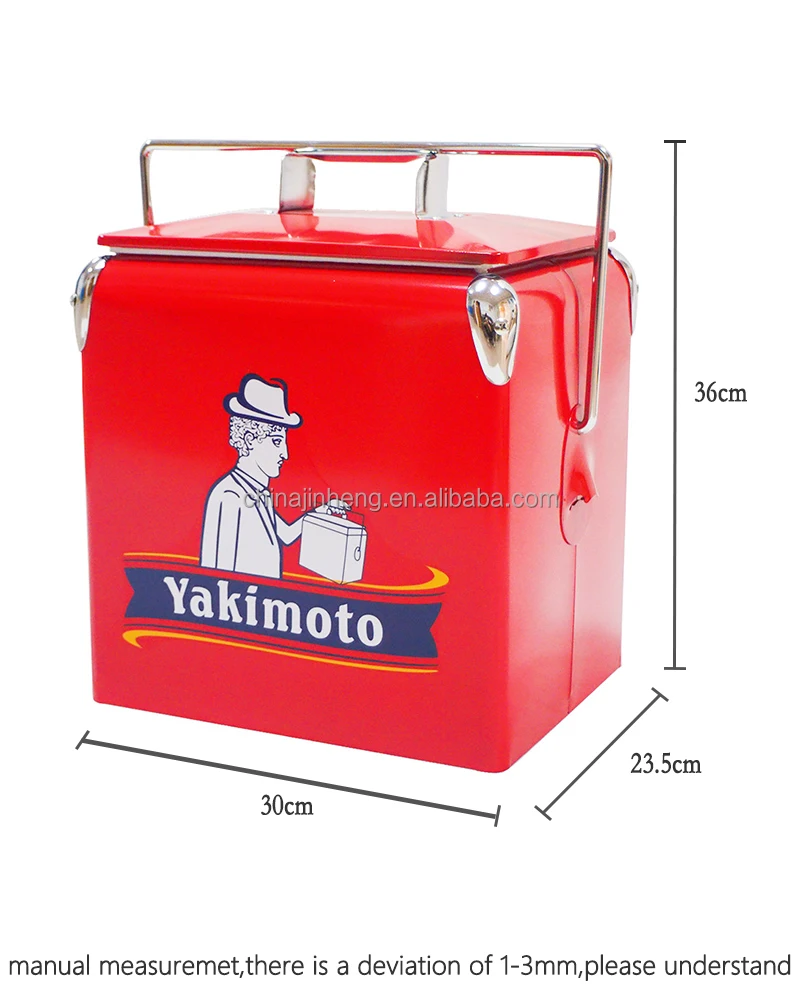 Top seller promotional metal square 13 L iron water cooler ice boxes for outdoor camping