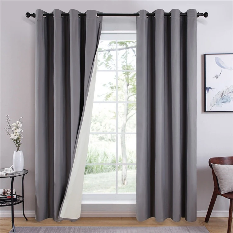 
 Cheap Customize Quality Black Solid Black out Living Room Plain Curtains for the Living Room Modern  