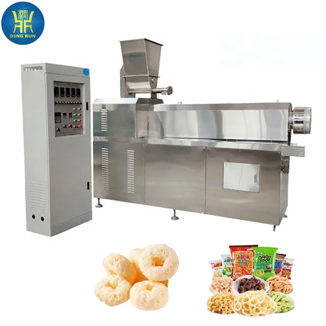 continuous line for making corn snack cheese balls making equipment corn flour expanded cheese puffs snack production machine
