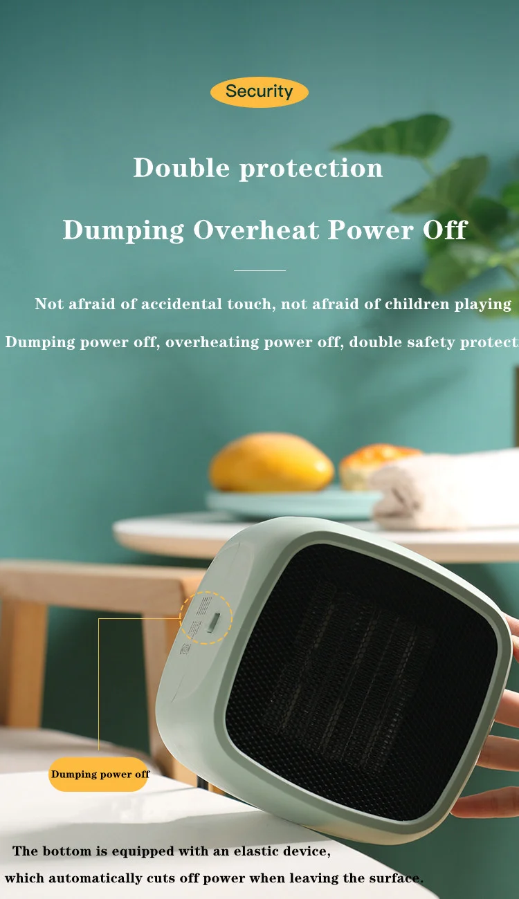 Hot Air Heater Fan Household PTC Electric Rechargeable Small Heater With Heating And Fan Winter Warm