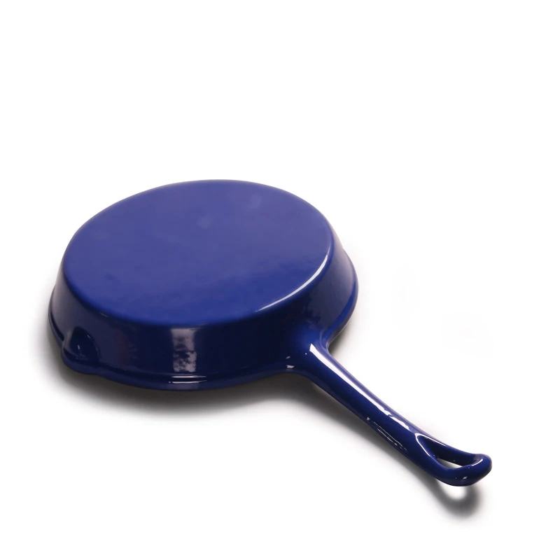 Bright Houseware Enamel Cast Iron Skillet Customized Color Round Flat Bottom Frying Pan