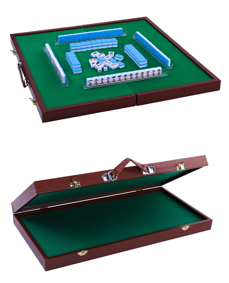 Factory Custom Mahjong Tiles for Sale OEM Print and Engraved acrylic Mahjong set Singapore Malaysia Chinese American