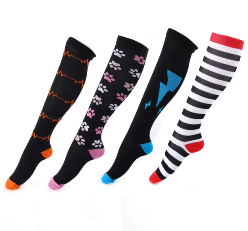 Women Men 20-30mmHg Compression Socks Best Support for Nurses Running Hiking Recovery