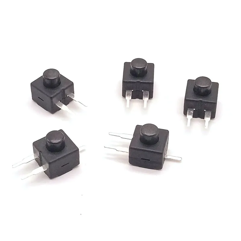 Flashlight push button switch 8.3 * 8.3mm 3-pin SMT black self-locking strong light electric torch switch